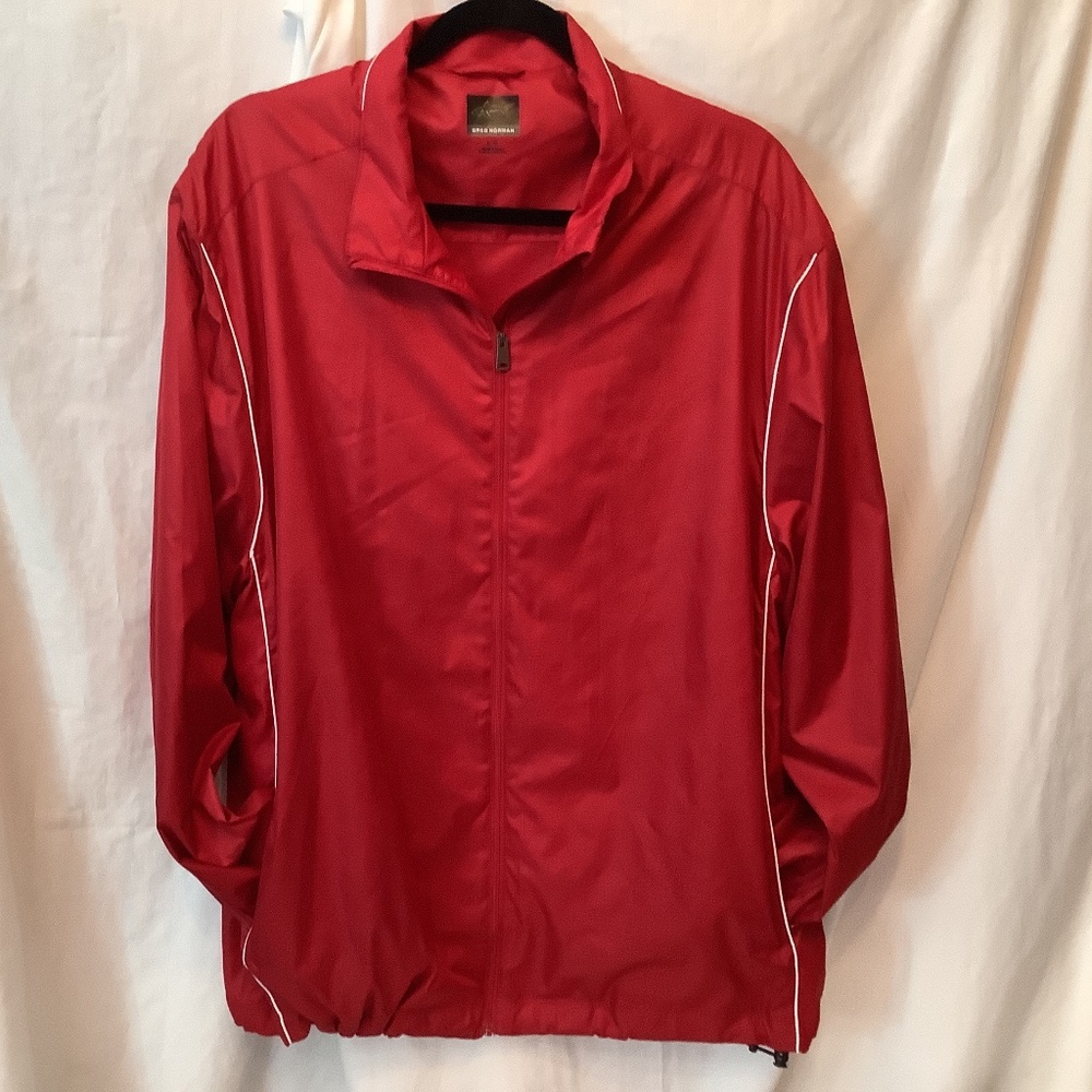 EUC Greg Norman lightweight‎ windbreaker red- Peppy!
